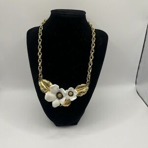 Vintage‎ Necklace Louis Feraud Paris Signed Blossoms of Spring Dogwood Flower